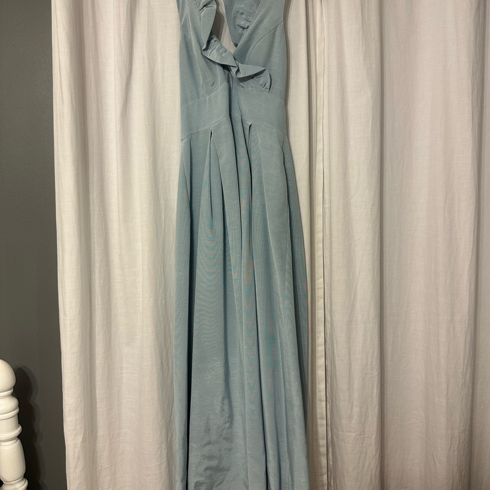 Steel blue bridesmaid dress